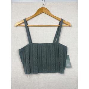 NWT Target Wild Fable Cypress Knit Square Neck Tank Top Grey Large